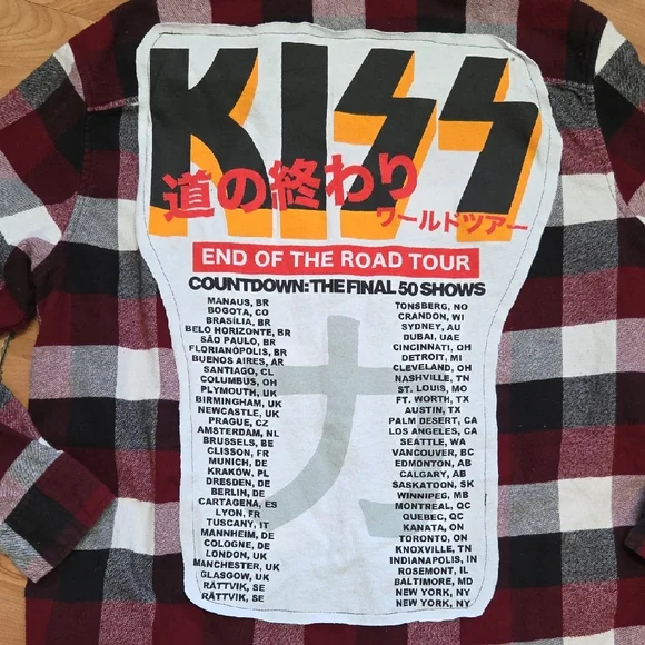 Kiss #2 Upcycled Plaid Shirt - Picture 2 of 7